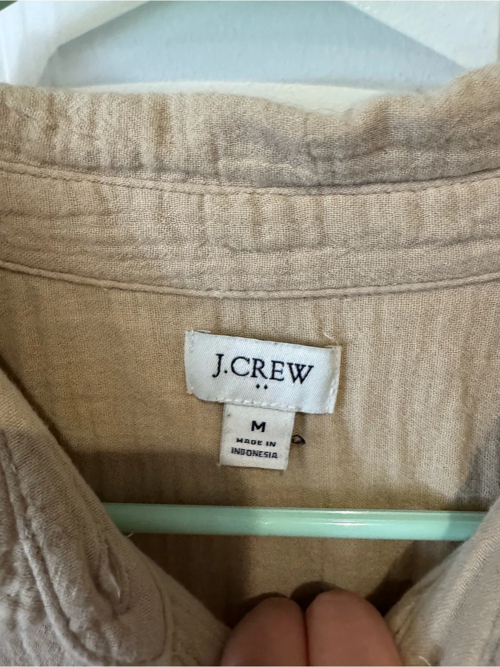 J. Crew Beige Lightweight Gauze Button-Up Shirt